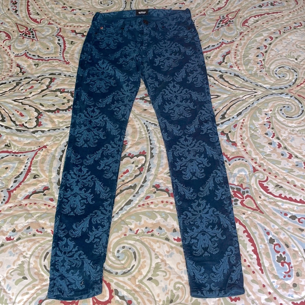 Hudson Super Stretchy Skinny Jeans with Velveteen Design